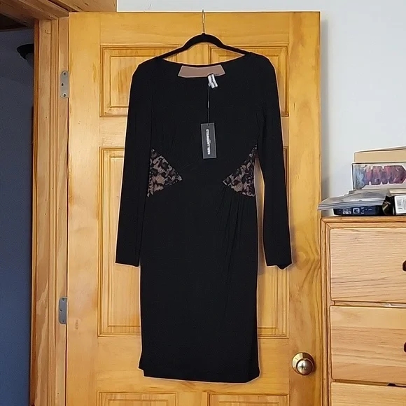 karl lagerfeld black lace dress Karl Lagerfeld KL EMBROIDERED LACE Dress Dress (women)